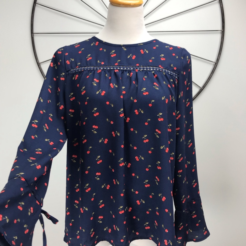 Alice Blue Stitch Fox Boho Peasant Top